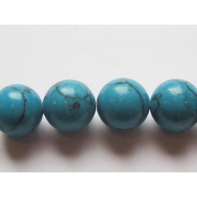 Runde turkis - 12 mm. (streng)