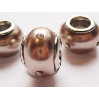 Rondel af perlemor - 12x9 mm.