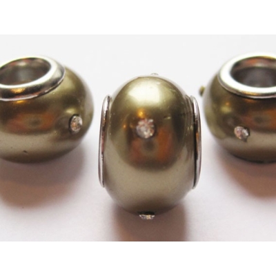 Rondel af perlemor - 12x9 mm.