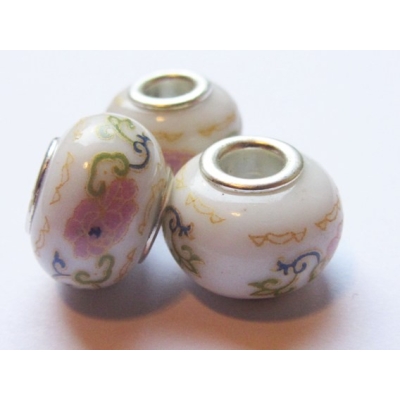 Rondel af porcelæn - 10x15 mm.