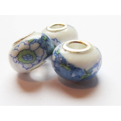 Rondel af porcelæn - 10x15 mm.