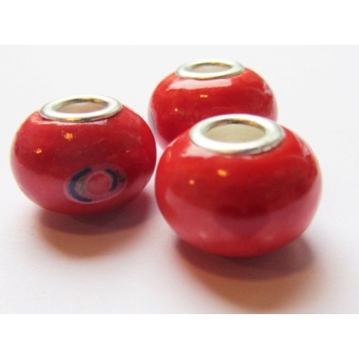 Rondel af porcelæn - 10x15 mm.