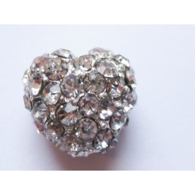 Rhinestone hjerte - 10x11 mm.