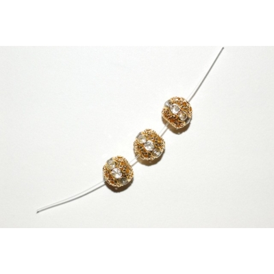 Rhinestone perler - 10 mm.