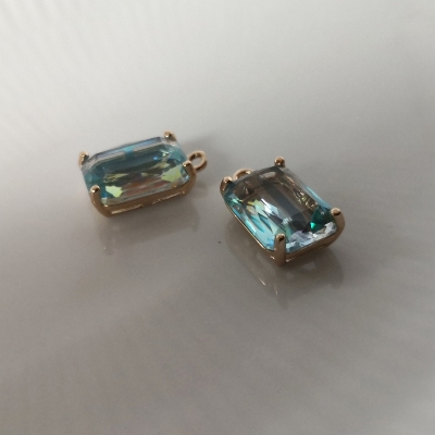 Krystal vedhæng - 14x10x6 mm.